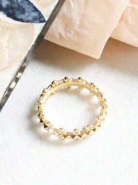 BRAND NEW Kendra Scott Jada Band Ring Gold White CZ #7